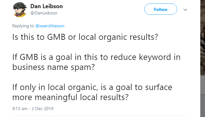 GMB or local organic results 
